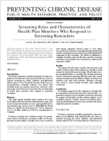 Screening Rates and Characteristics of Health Plan Members Who Respond to Screening Reminders