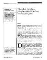 Tuberculosis Surveillance Using Death Certificate Data New York City 1992