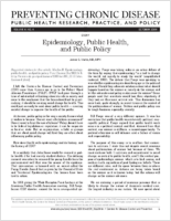 Epidemiology Public Health and Public Policy