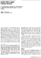 Death after legally induced abortion A comprehensive approach for determination of abortionrelated deaths based on record linkage