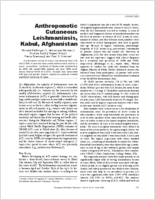 Anthroponotic Cutaneous Leishmaniasis Kabul Afghanistan