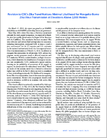 Revision to CDCs Zika Travel Notices  Minimal Likelihood for Mosquitoborne Zika Virus Transmission at Elevations Above 2000 Meters