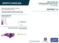 NC Congressional District 14 Stroke and Federally Qualified Health Centers Map 119th Congress
