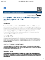 City Worker Dies When Struck and Dragged by Mobile Equipment in Ohio FACE 8810