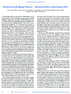 Restaurant Food Allergy Practices  Six Selected Sites United States 2014