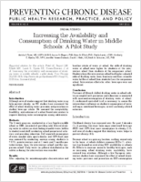Increasing the Availability and Consumption of Drinking Water in Middle Schools A Pilot Study