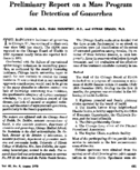 Preliminary report on a mass program for detection of gonorrhea