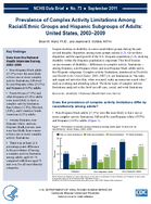 Prevalence of Complex Activity Limitations Among RacialEthnic Groups and Hispanic Subgroups of Adults United States 20032009