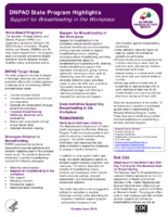 DNPAO State Program Highlights Support for Breastfeeding in the Workplace