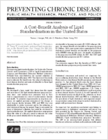 A CostBenefit Analysis of Lipid Standardization in the United States