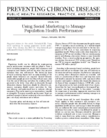 Using Social Marketing to Manage Population Health Performance