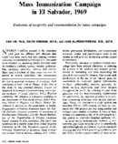 Mass immunization campaign in El Salvador 1969 Evaluation of receptivity and recommendation for future campaigns