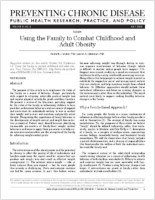 Using the Family to Combat Childhood and Adult Obesity