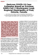 Omicron COVID19 Case Estimates Based on Previous SARSCoV2 Wastewater Load Regional Municipality of Peel Ontario Canada