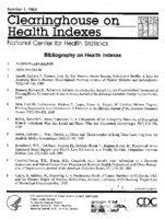 Bibliography on Health Indexes Number 1 1989