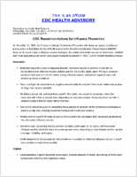 CDC Recommendations for Influenza Prevention Wednesday December 10 2003 2300 EST 1100 PM EST