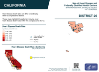CA Congressional District 26 Heart Disease and Federally Qualified Health Centers Map 119th Congress
