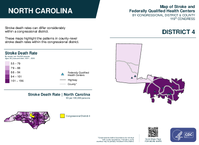 NC Congressional District 04 Stroke and Federally Qualified Health Centers Map 119th Congress