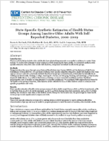 StateSpecific Synthetic Estimates of Health Status Groups Among Inactive Older Adults With SelfReported Diabetes 20002009