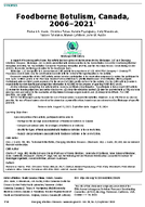 Foodborne Botulism Canada 200620211