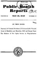 Public Health Reports  v 55 no 19  cover