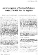 An investigation of sorbing substances in the FTAABS test for syphilis