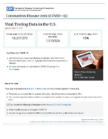 Coronavirus Disease 2020 COVID19 US viral testing data updated May 13 2020