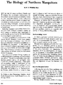The biology of northern mosquitoes