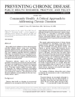 Community Health A Critical Approach to Addressing Chronic Diseases