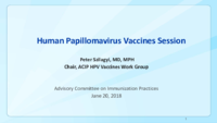 Human Papillomavirus Vaccines Session