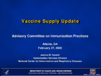 Vaccine supply update