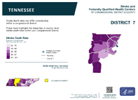 TN Congressional District 07 Stroke and Federally Qualified Health Centers Map 118th Congress