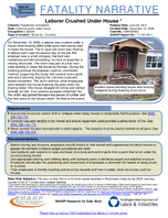 Fatality Narrative Laborer Crushed Under House