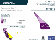 CA Congressional District 08 Stroke and Federally Qualified Health Centers Map 119th Congress