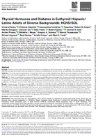 Thyroid Hormones and Diabetes in Euthyroid HispanicLatino Adults of Diverse Backgrounds HCHSSOL