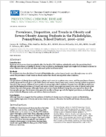 Prevalence Disparities and Trends in Obesity and Severe Obesity Among Students in the Philadelphia Pennsylvania School District 20062010