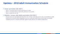 Update  2018 Adult Immunization Schedule