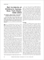 Bat Incidents at Childrens Camps New York State 19982002