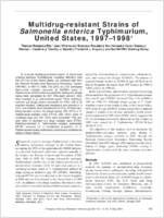Multidrugresistant Strains of Salmonella enterica Typhimurium United States 199719981