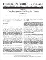Complex Systems Modeling for Obesity Research