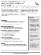 2008 Tanzania  Dar Es Salaam Ages 1315 Global Youth Tobacco Survey GYTS Fact Sheet