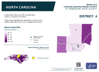NC Congressional District 04 Stroke and Federally Qualified Health Centers Map 118th Congress