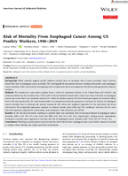 Risk of Mortality from Esophageal Cancer Among US Poultry Workers 19502019