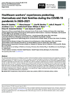 Healthcare Workers Experiences Protecting Themselves and Their Families During the COVID19 Pandemic in 20202021