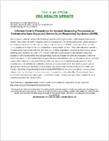 Infection Control Precautions for AerosolGenerating Procedures on Patients Who Have Suspected Severe Acute Respiratory Syndrome SARS Thursday March 20 2003 2048 EST 848 PM EST