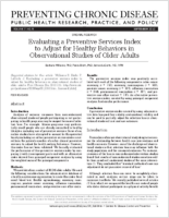 Evaluating a Preventive Services Index to Adjust for Healthy Behaviors in Observational Studies of Older Adults