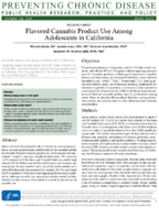 Flavored Cannabis Product Use Among Adolescents in California