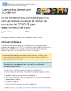 COVID19 contact tracing communications toolkit for health departments 12 de Jul de 2020
