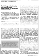 The Challenge Of Implementing The Prevention Goals Some Questions For Researchers And Communicators