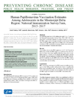Human Papillomavirus Vaccination Estimates Among Adolescents in the Mississippi Delta Region National Immunization SurveyTeen 20152017